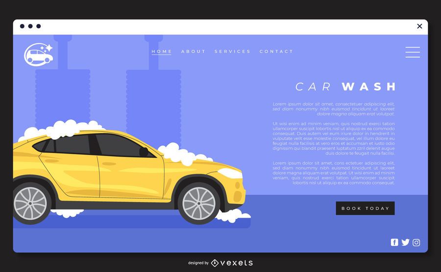 Car wash landing page template Car wash landing page template