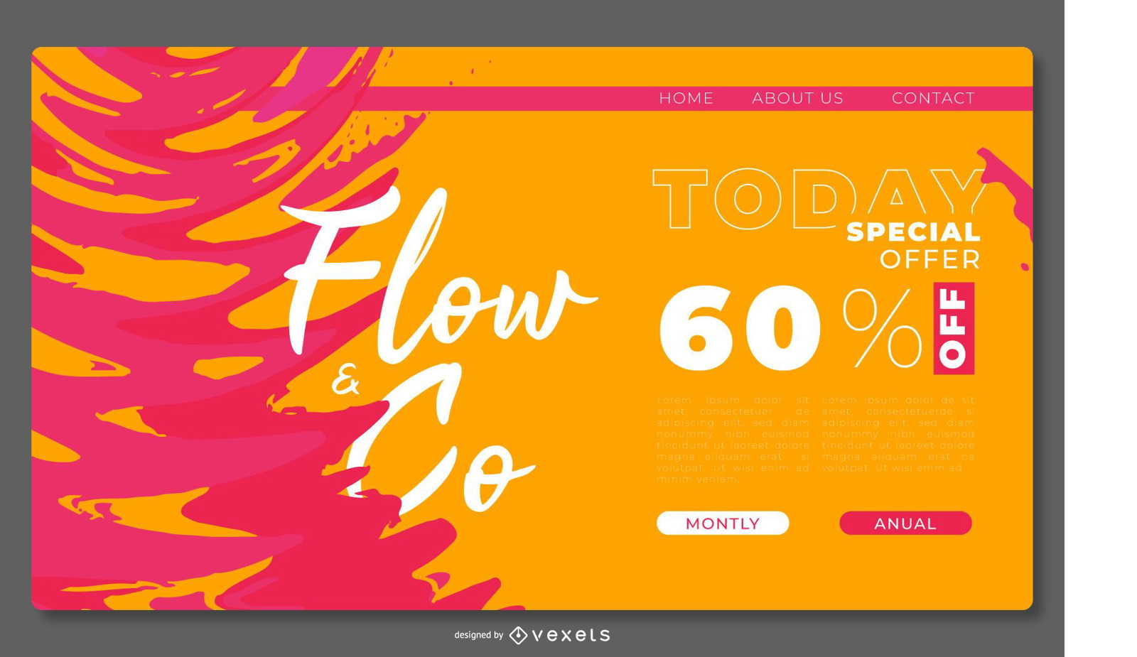 Abstract colorful landing page template