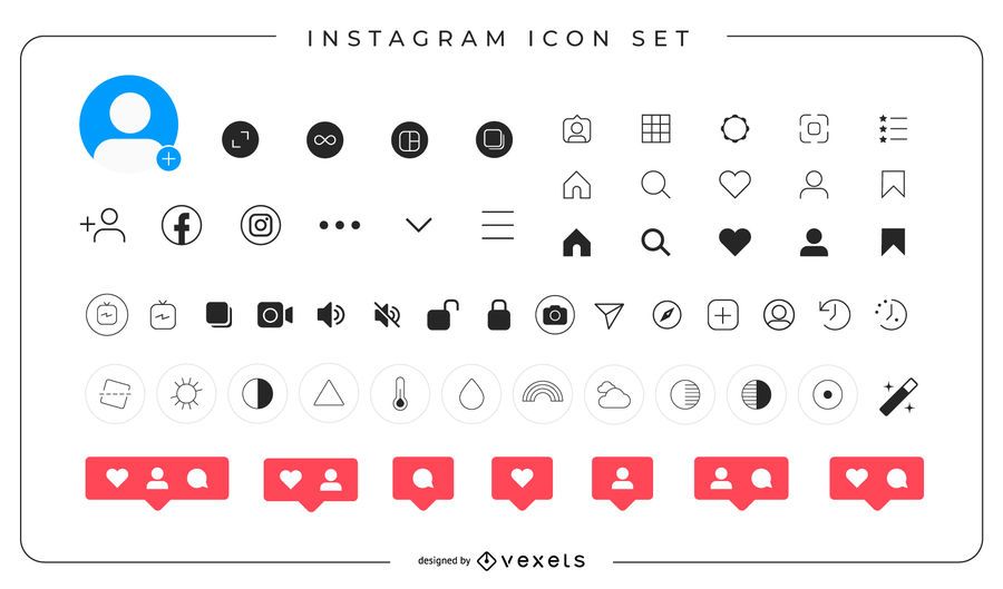 Download Instagram Icons Complete Pack - Vector Download