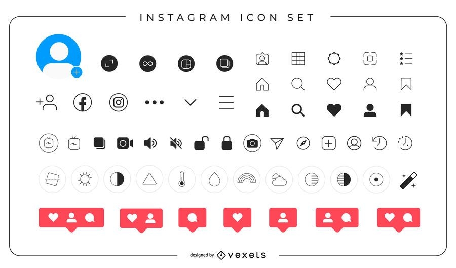 Download Instagram Icons Komplettpaket - Vektor Download