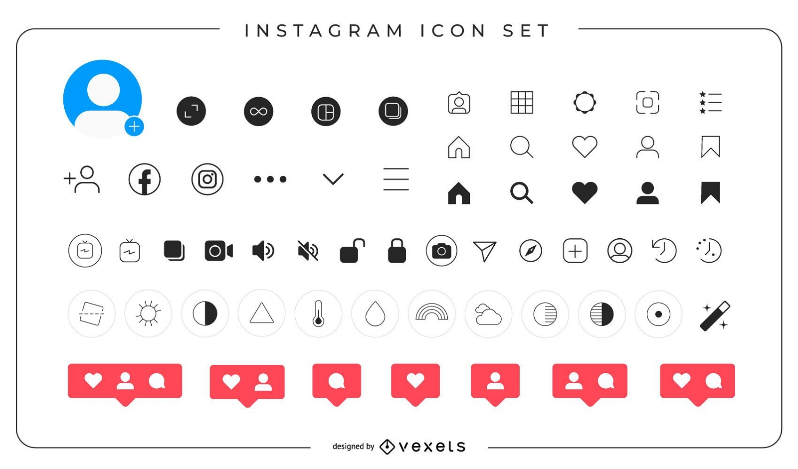 Komplettpaket f?r Instagram-Icons