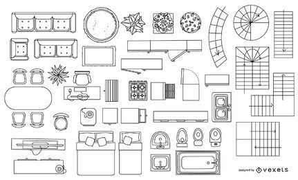 Arquitectura Blueprint Element Stroke Collection Arquitectura Blueprint Element Stroke Collection
