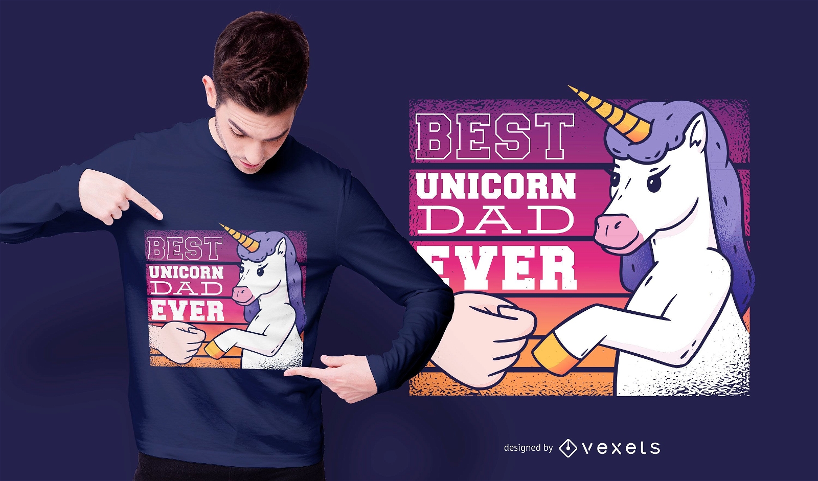 Mejor diseño de camiseta de papá unicornio
