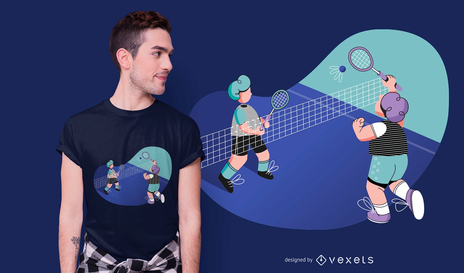 Badminton match t-shirt design