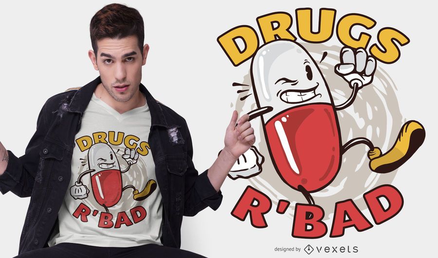 Diseño de camiseta Drugs r bad Diseño de camiseta Drugs r bad