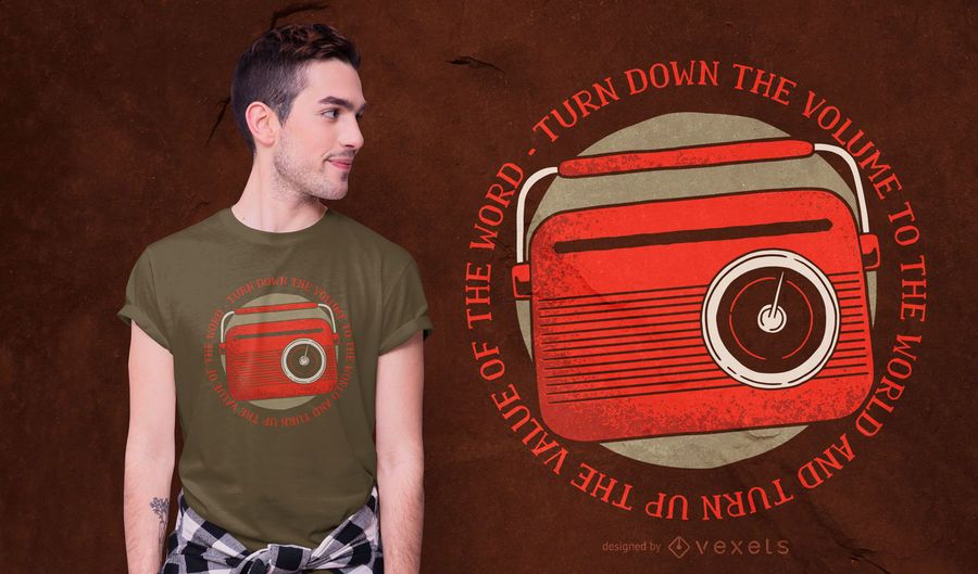 Vintage Radio Quote T-shirt Design Vintage Radio Quote T-shirt Design