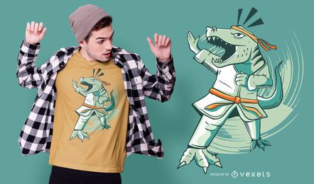 Karate Dinosaurier T-Shirt Design