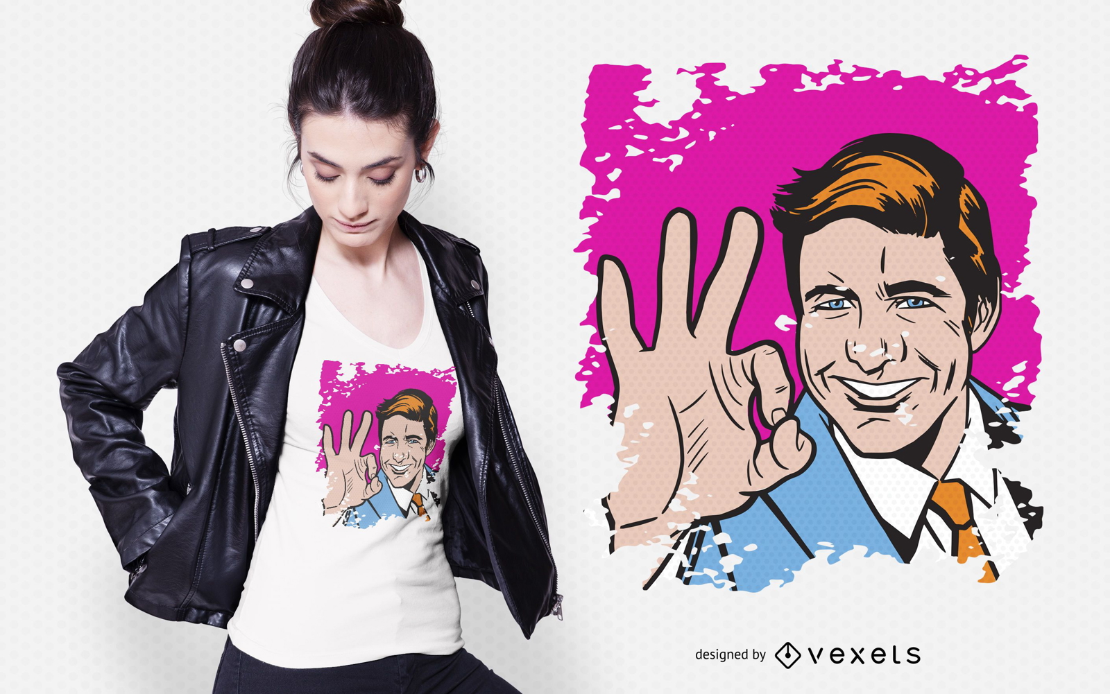 Design de camisetas pop art OK Man