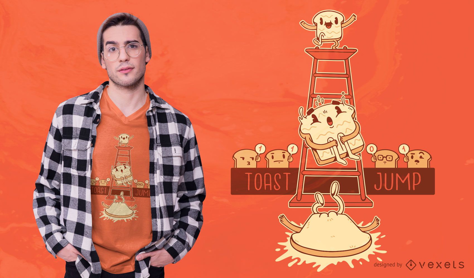 Design de t-shirt Toast jump