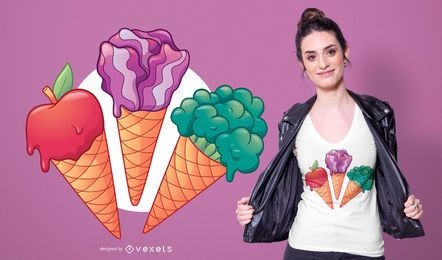 Design de camisetas com sorvete vegetariano