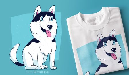 Husky Dog Puppy T-shirt Design Husky Dog Puppy T-shirt Design