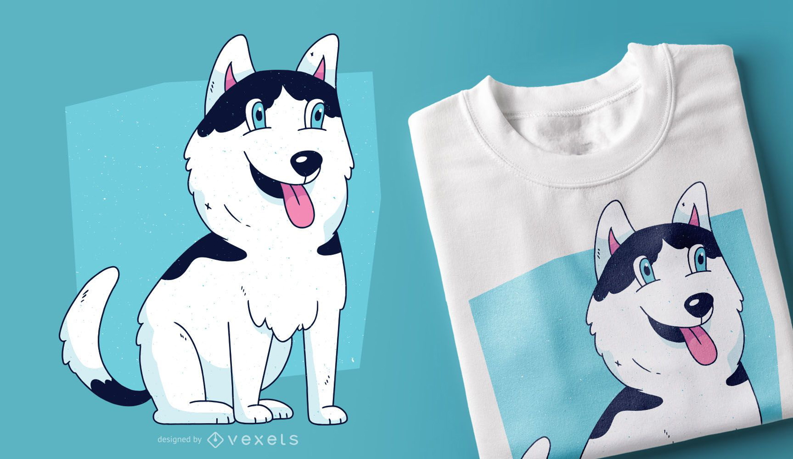 Husky Dog Puppy T-shirt Design