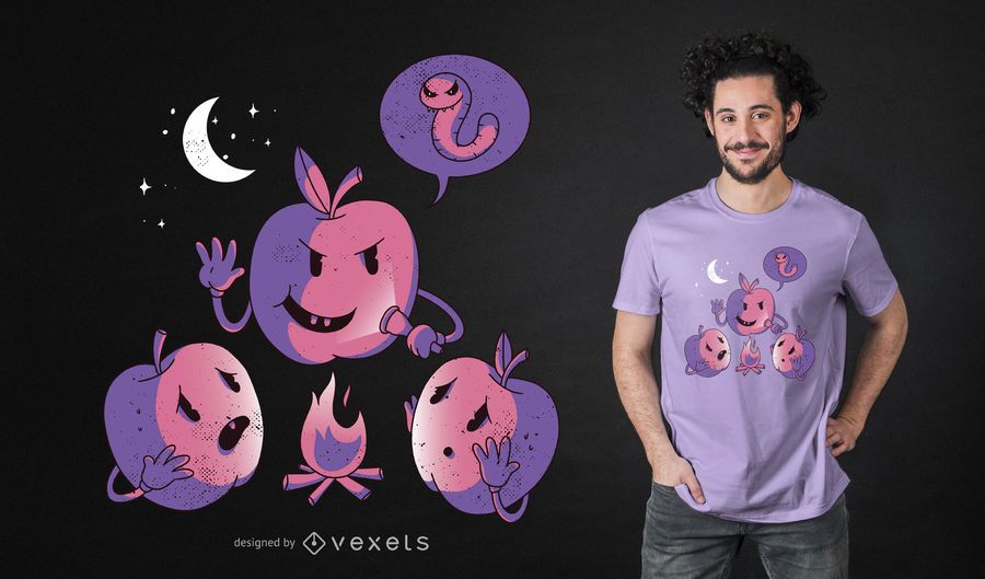 Apple Horror Story Funny T-shirt Design Apple Horror Story Funny T-shirt Design