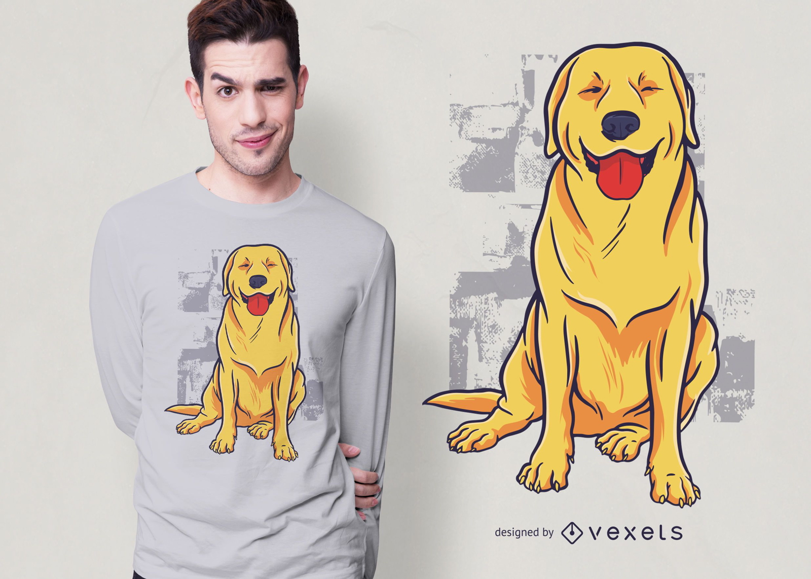 Design de camiseta Golden Retriever feliz