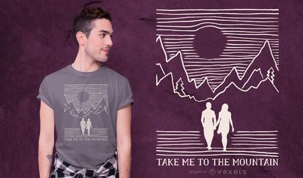 Diseño de camiseta de cita de pareja de montaña Diseño de camiseta de cita de pareja de montaña