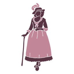 Duotono de mujer elegante del siglo XVIII Diseño PNG