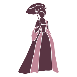 18th century lady fancy duotone PNG Design