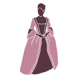 Duotono elegante mujer del siglo XVIII Diseño PNG
