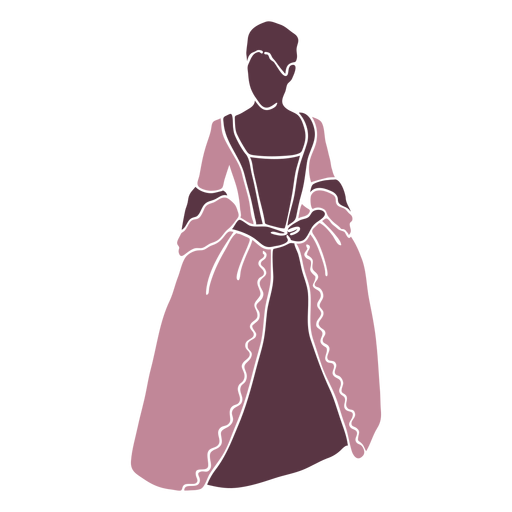 Duotono elegante mujer del siglo XVIII