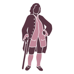 Duotono de caballero de lujo del siglo XVIII Diseño PNG