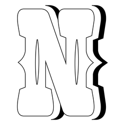 Contorno de letra maiúscula ocidental n Desenho PNG