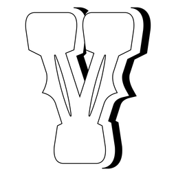 Esquema de letra mayúscula occidental v Diseño PNG