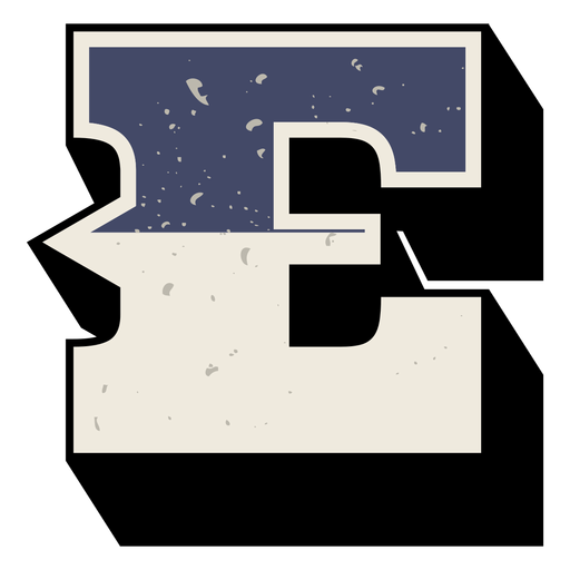 Western capital letter shaded e PNG Design