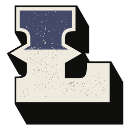 Western capital letter shaded l PNG Design