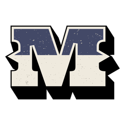 Western Capital Letter Shaded M PNG & SVG Design For T-Shirts