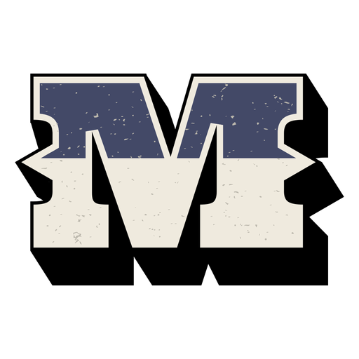 Western capital letter shaded m PNG Design