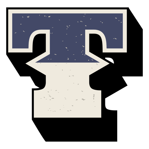 Western capital letter shaded t PNG Design