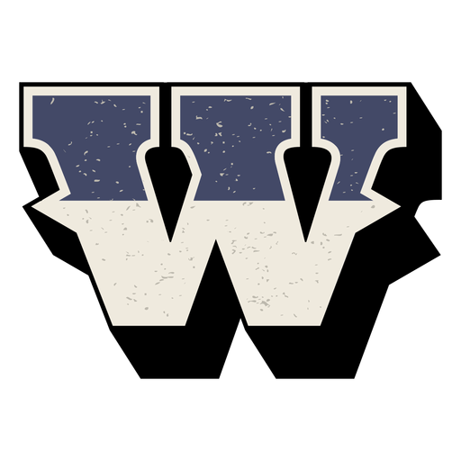 Western capital letter shaded w PNG Design