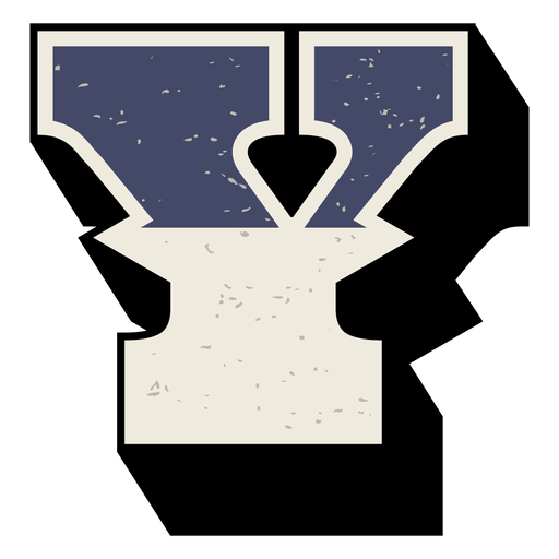 Western capital letter shaded y PNG Design