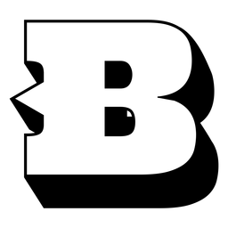 Letra mayúscula occidental trazo de sombra b Letra mayúscula occidental trazo de sombra b