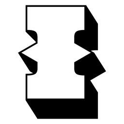 Letra mayúscula occidental sombra trazo i Diseño PNG