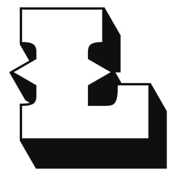 Schattenstrich des westlichen Großbuchstabens l PNG-Design