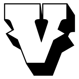 Letra mayúscula occidental trazo de sombra v Diseño PNG