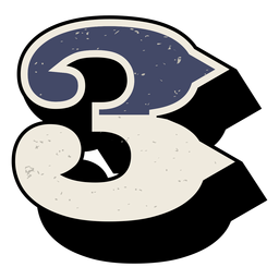 Western number shaded 3 PNG Design