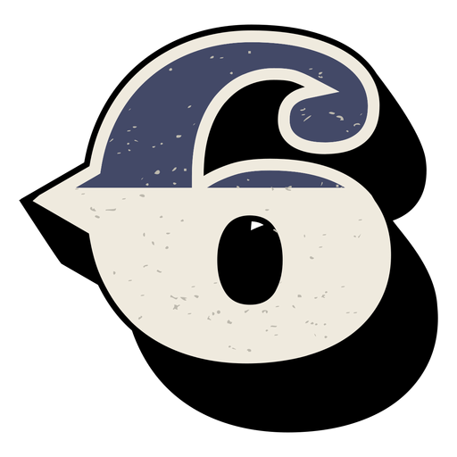 Western number shaded 6 PNG Design