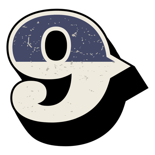 Western number shaded 9 PNG Design