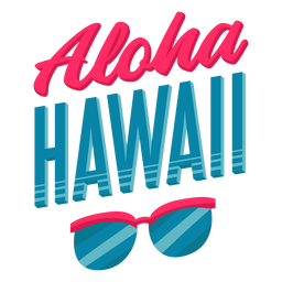 Aloha sunglasses hawaiian lettering PNG Design