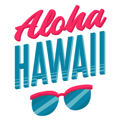 Aloha sunglasses hawaiian lettering PNG Design