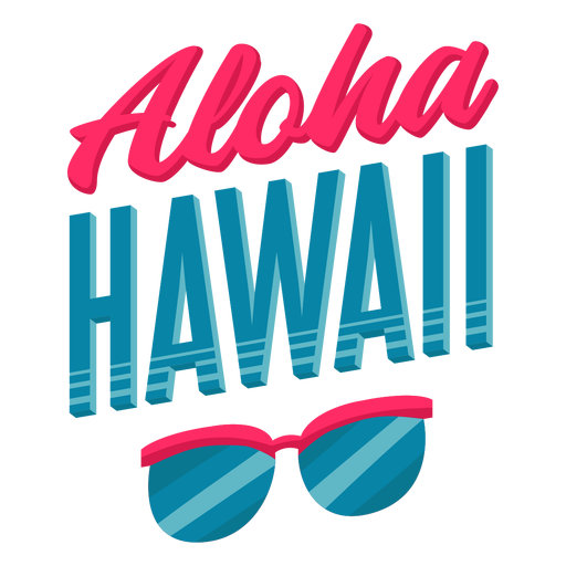 Letras havaianas de óculos de sol Aloha Desenho PNG