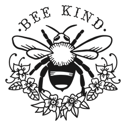 Download Be Kind Bee Flower Lettering Transparent Png Svg Vector File
