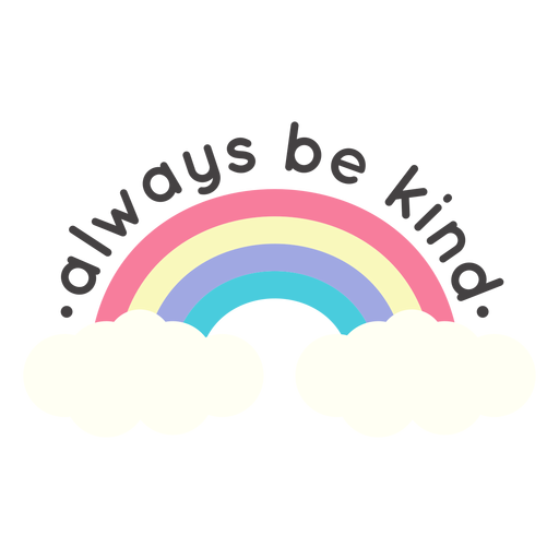 Seja gentil com as letras do arco-íris Desenho PNG