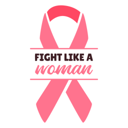 Breast cancer fight like woman ribbon PNG Design