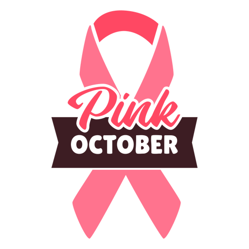 Breast cancer pink october ribbon PNG Design