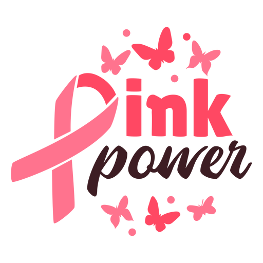 Breast cancer pink power ribbon PNG Design