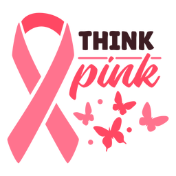 Câncer de mama pense em fita rosa Desenho PNG