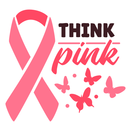 Brustkrebs denken rosa Band PNG-Design